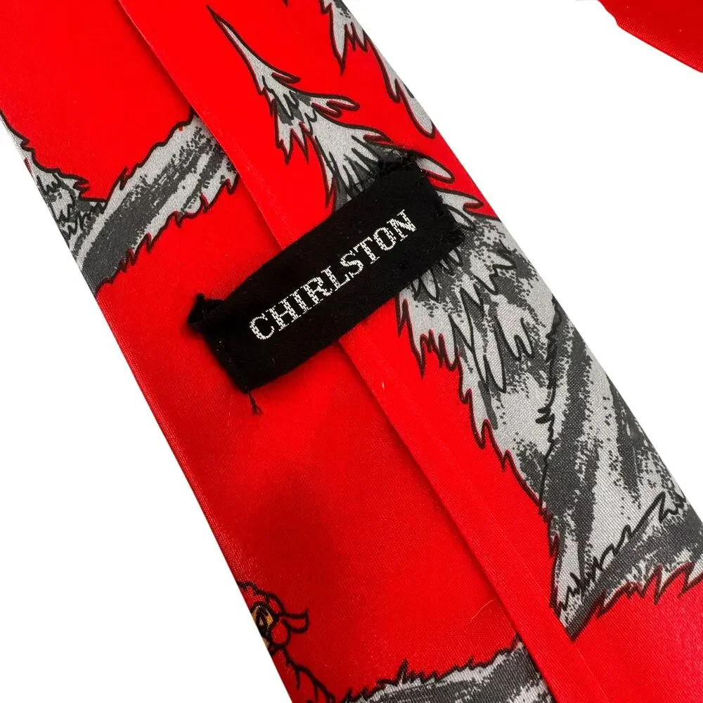 Chirlston Vintage Men's Silk Mickey Mouse Ewe Goat Tie